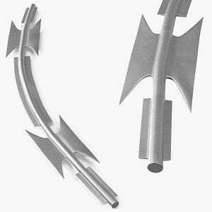 3D CBT65 Security Concertina Razor Wire Silver model
