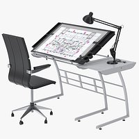 Drawing Table with Office Chair