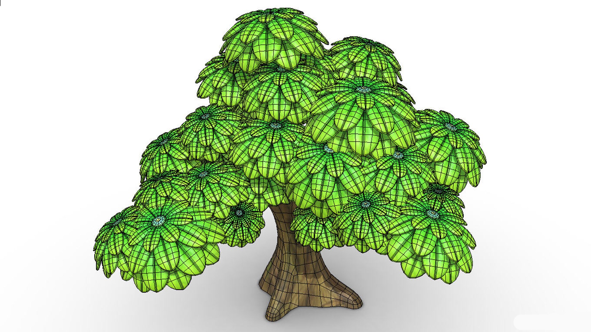 Green Cartoon tree 3D TurboSquid 2069487