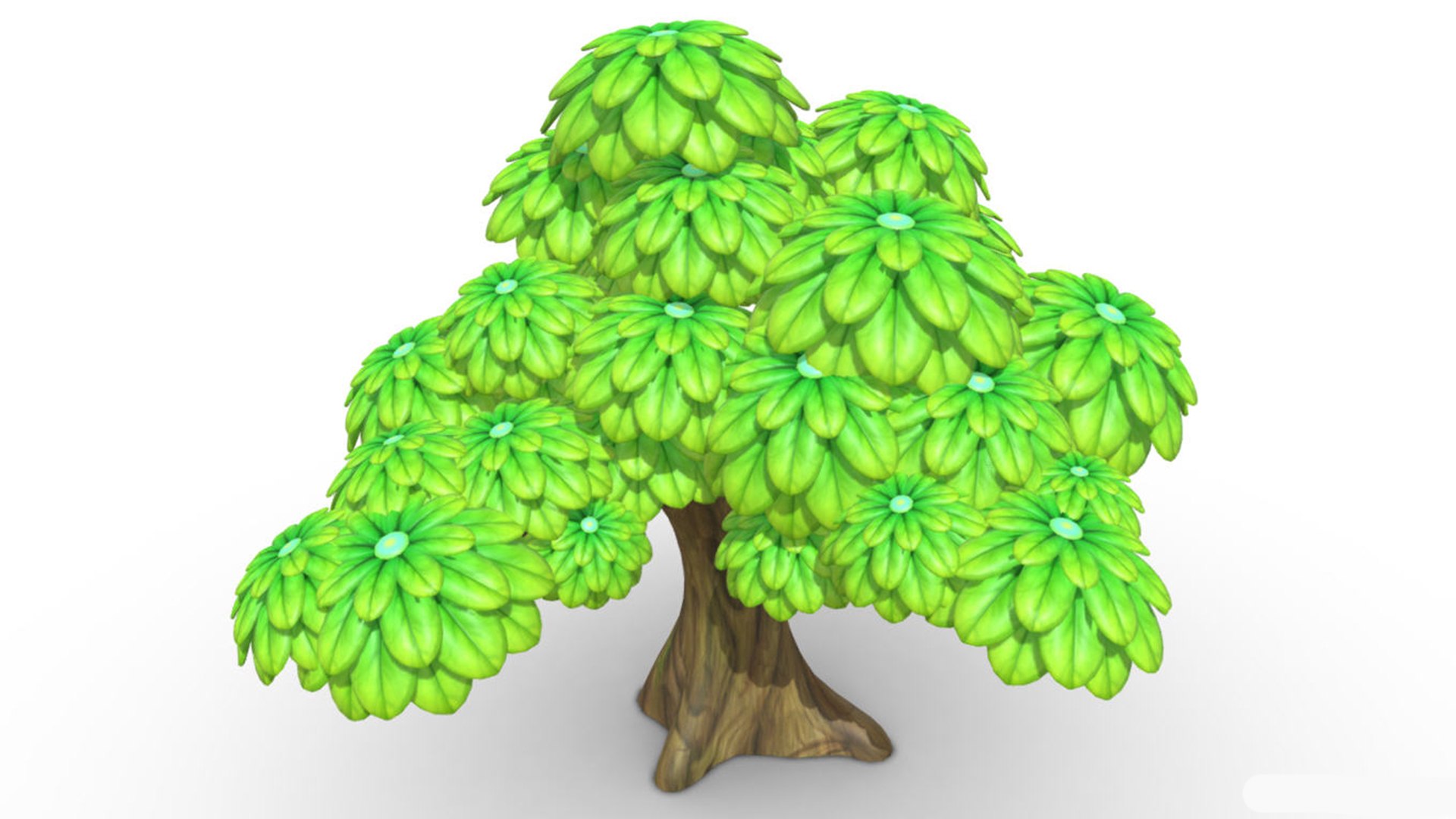 Green Cartoon tree 3D TurboSquid 2069487