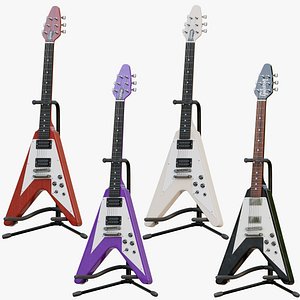 Flying V Electric Guitars PBR 3D model