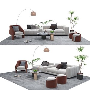 Fabric sofa set 09 3D