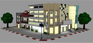 City Block Low-poly