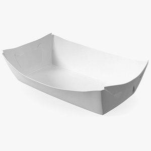 Grease Resistant Paper Food Tray White