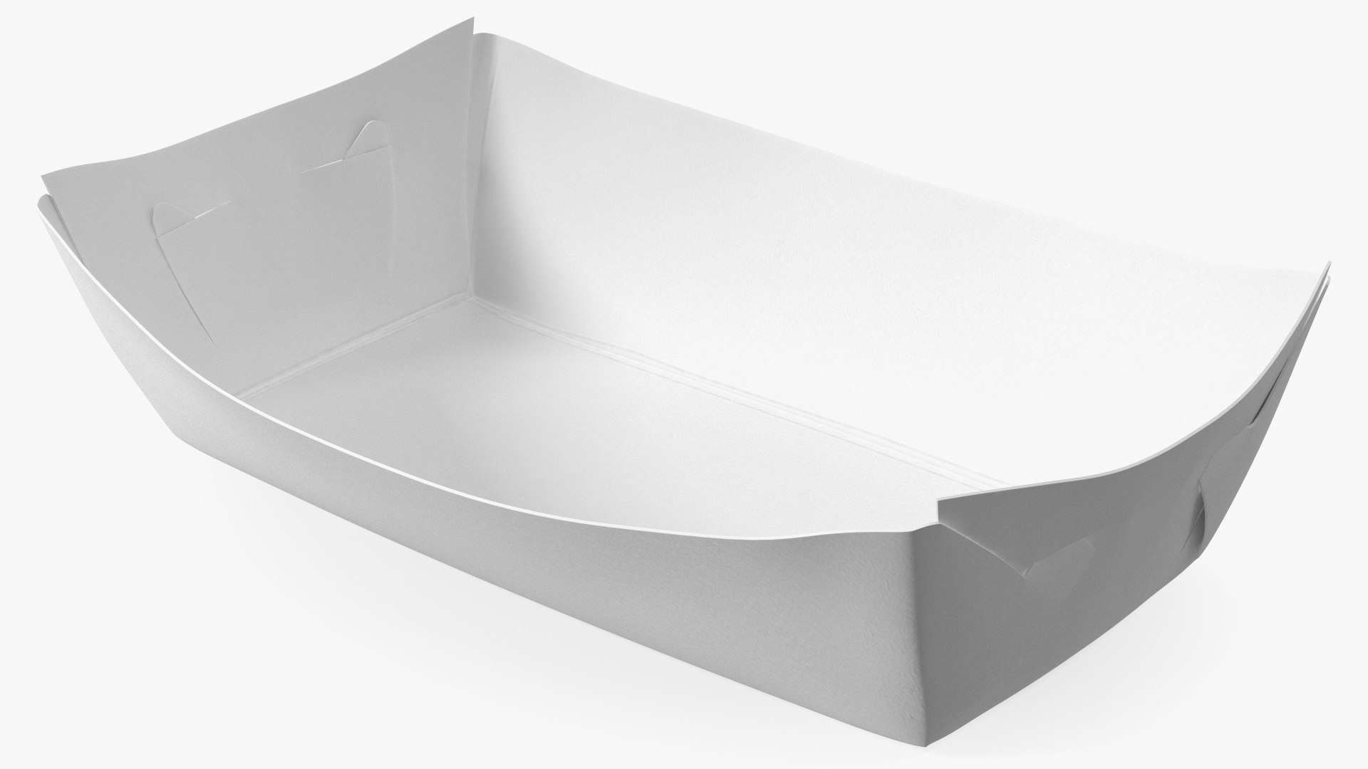 Grease Resistant Paper Food Tray White 3D model preview