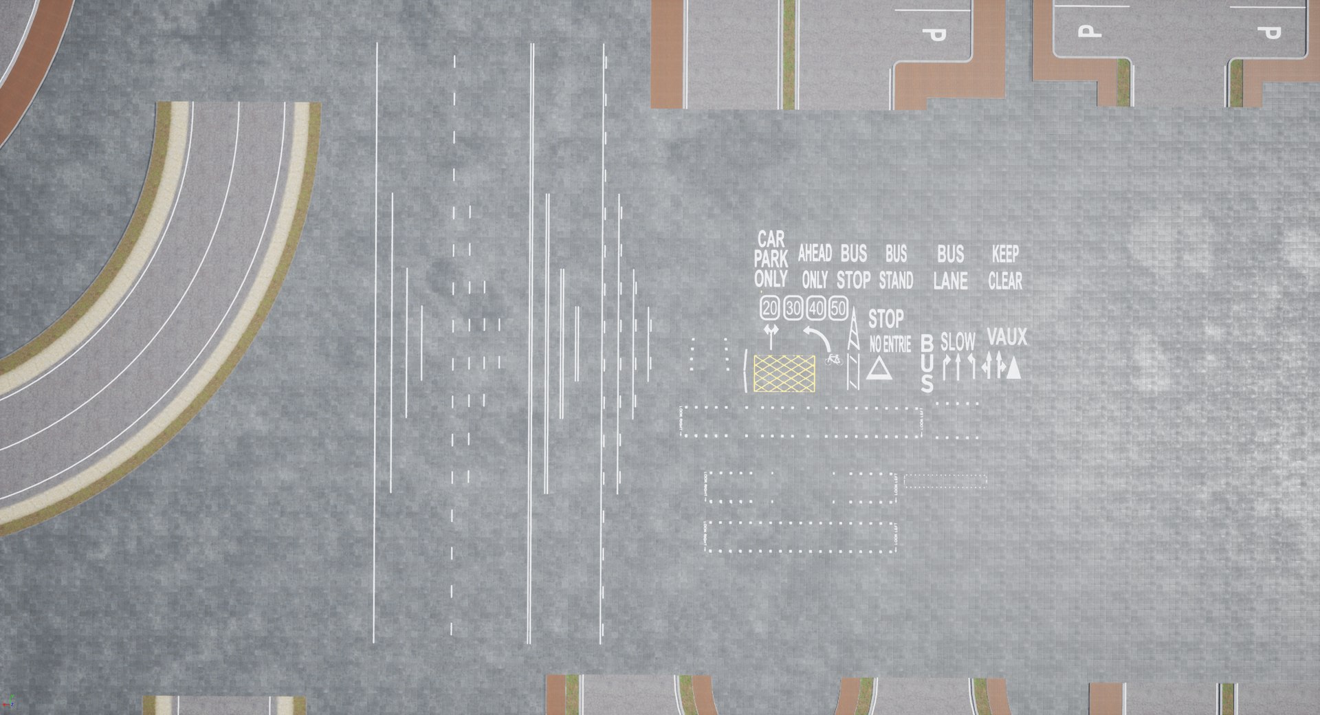 3D Road Markings Highway Streets and Construction Roads model https://p.turbosquid.com/ts-thumb/Cn/x2RQIw/Ri/highresscreenshot00001/png/1666168779/1920x1080/fit_q87/c90f04b12cb2d8670fedbf71157690a4cbf1d583/highresscreenshot00001.jpg