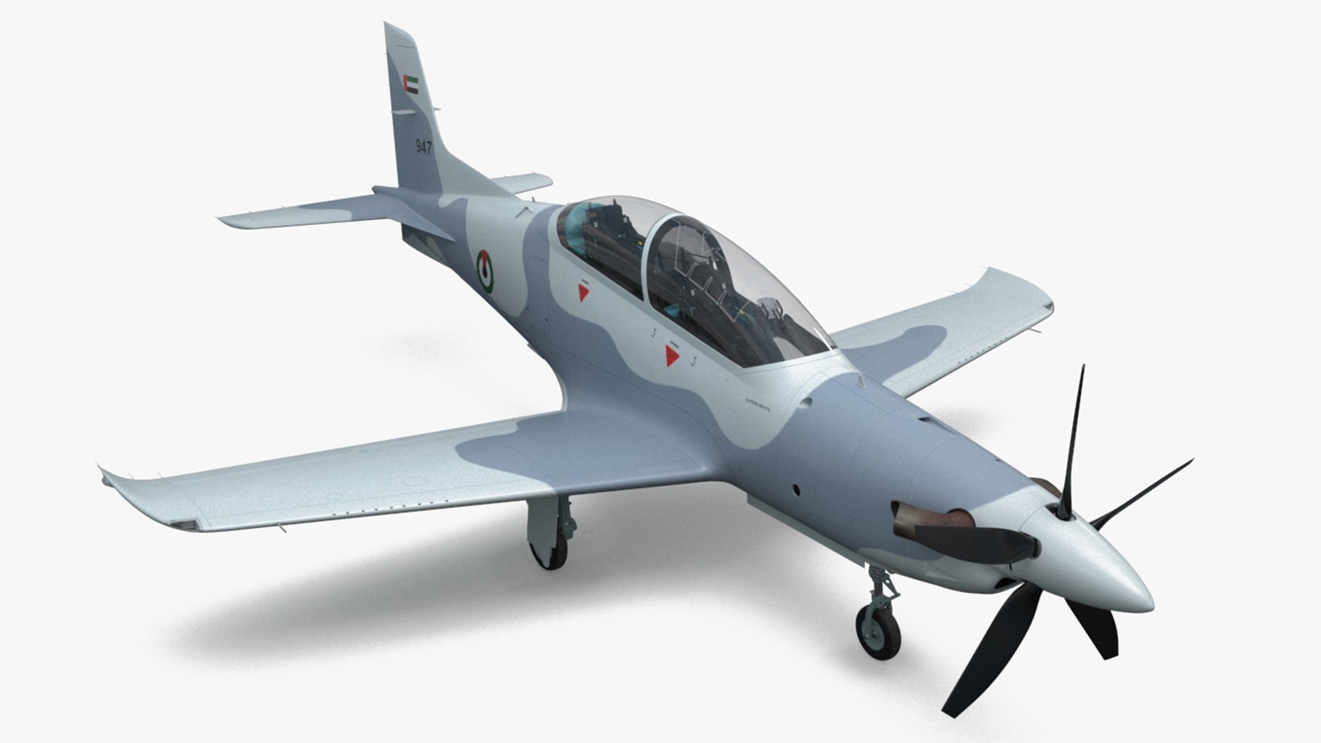 Training Aircraft Pilatus PC-21 Grey 3D model preview
