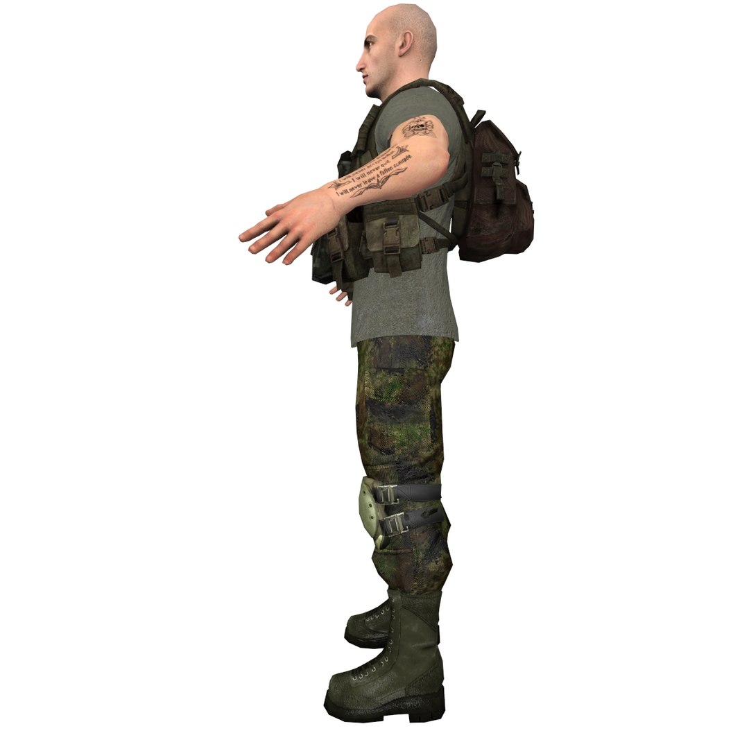 Mercenary Soldier 3d Model