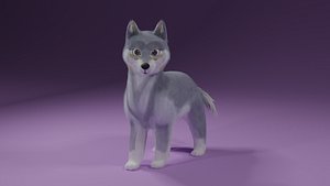 3D model Cartoon Wolf Rigged