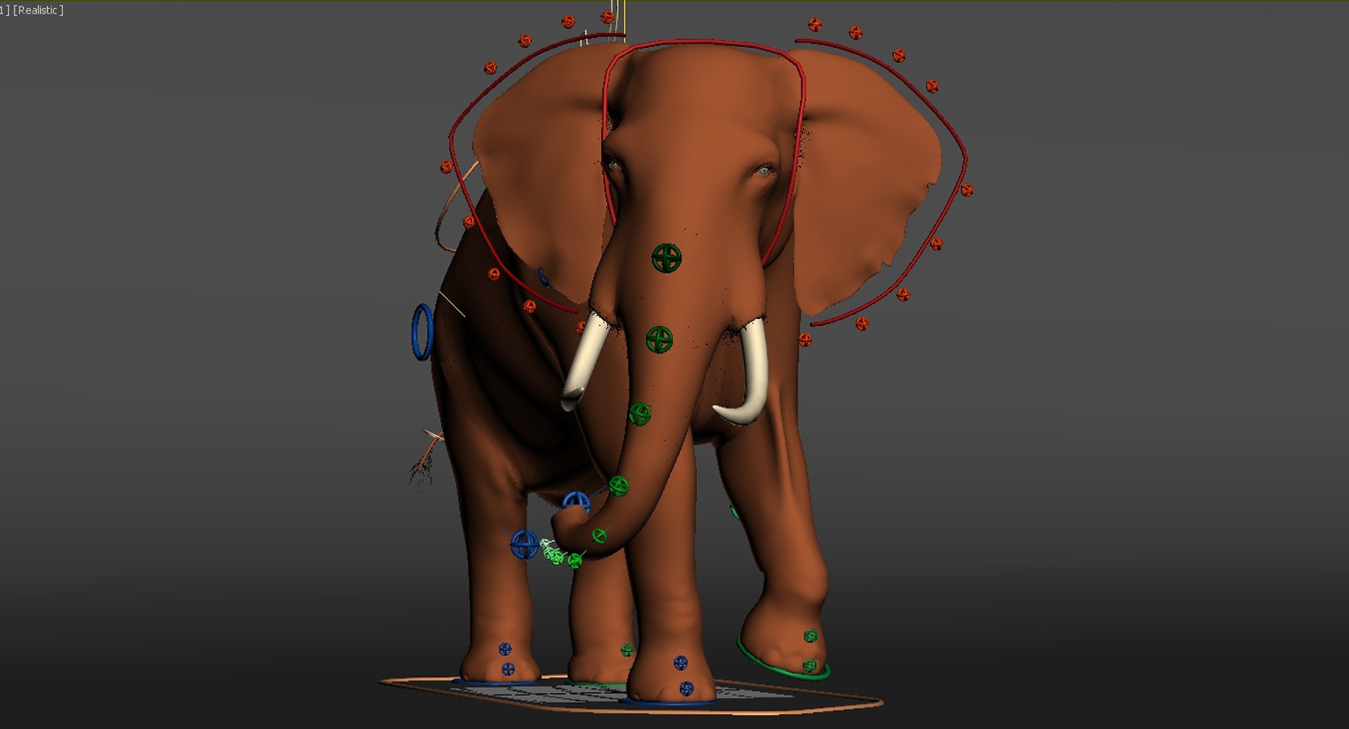 3d Model Elephant Rigging Animation