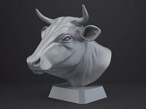 Cow Bust - Animal Figurine 3D model