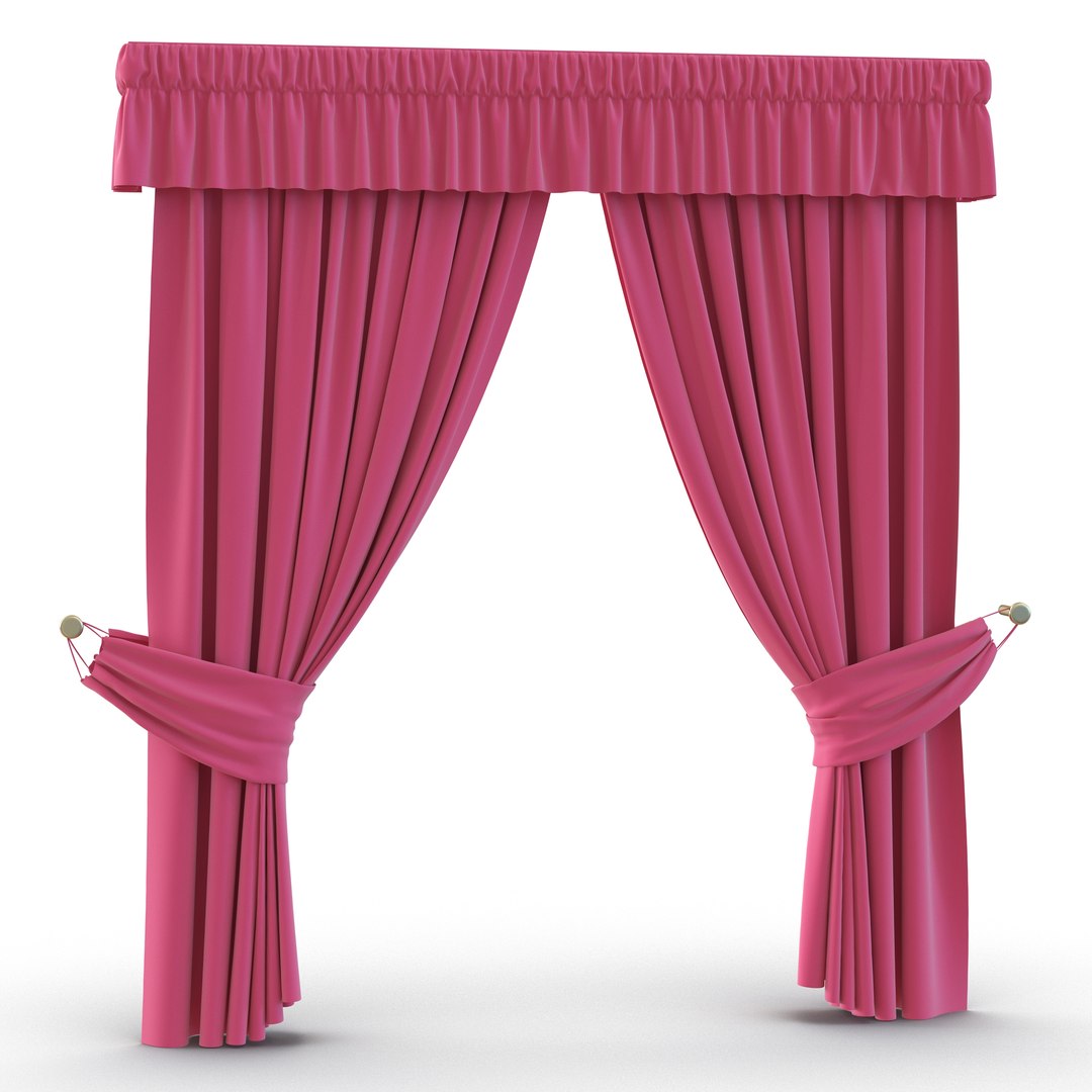 Curtain 4 Pink 3D Model 3D model preview