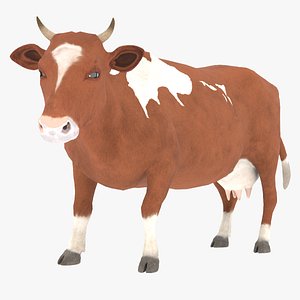 3D Cow Real Rigged model