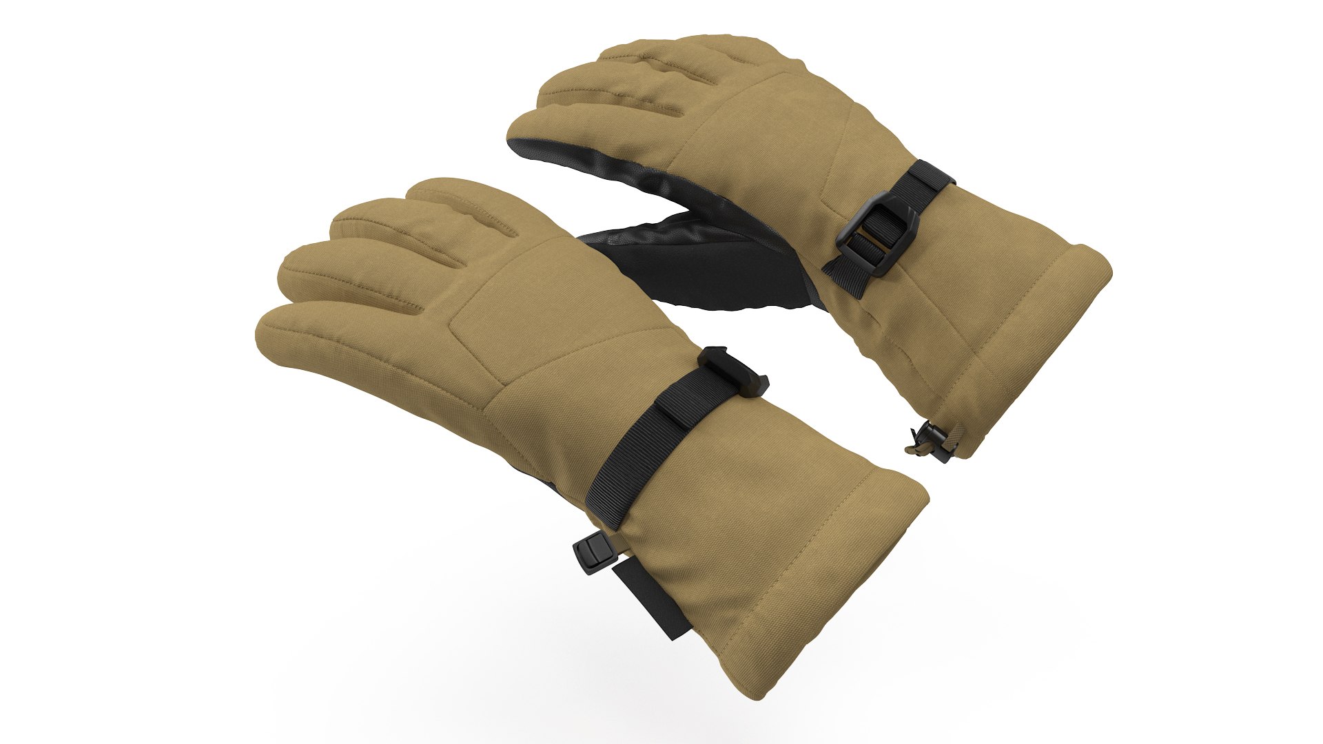 Waterproof Breathable Insulated Mens Gloves Beige 3D model preview