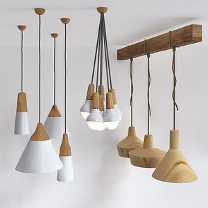 wooden lamps 3D