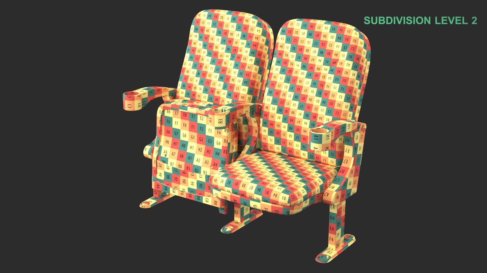 3D Cinema Seats Model - TurboSquid 2322575