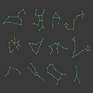 12 Horoscope Zodiac Constellation Pack 3D model