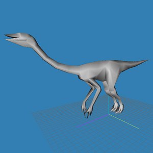 3d obj ostrich ornithomimus struthiomimus