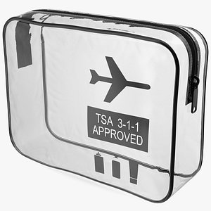 Clear Zip Lock Bag Airline Approved 3D model