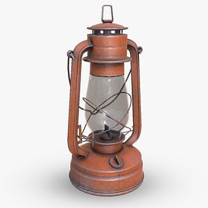 vintage oil lamp light pack da1 3D model