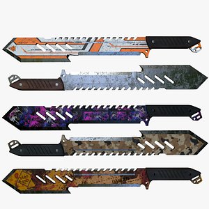 Machete knife Low-poly