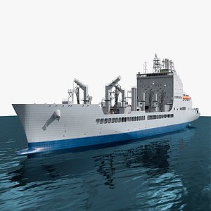 Fleet Logistics Tanker Floating at Sea Grey