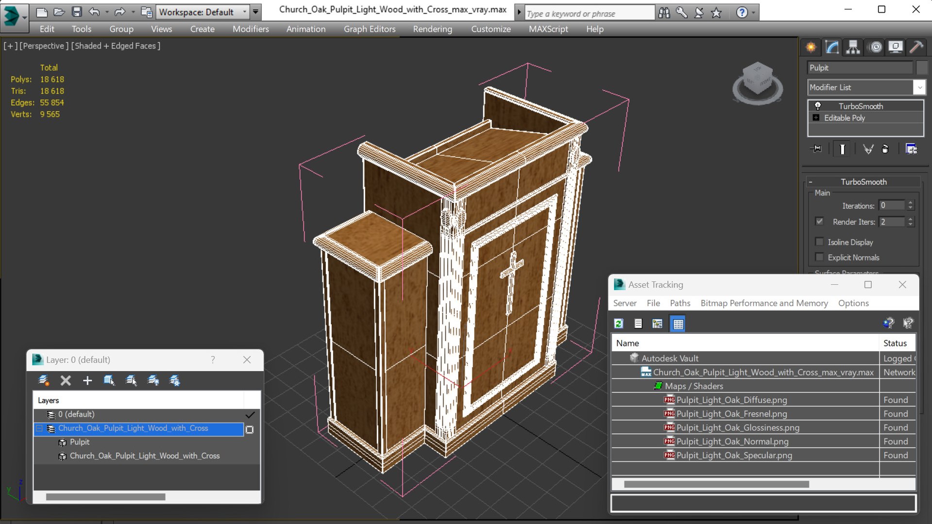 Church Oak Pulpit Light Wood With Cross For 3D Print 3D Model ...