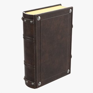 Old book decorated in leather 03 3D model