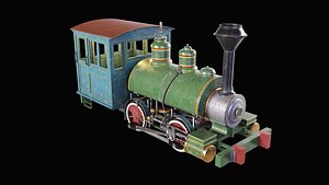 Vintage Steam Locomotive High Quality 3D Model