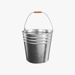 Galvanized Metal Bucket 3D model