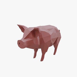 3D Pig low poly model