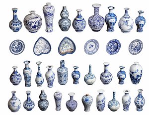 3D model Chinese Blue and White Porcelain Chinese porcelain
