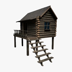 log house 3D model