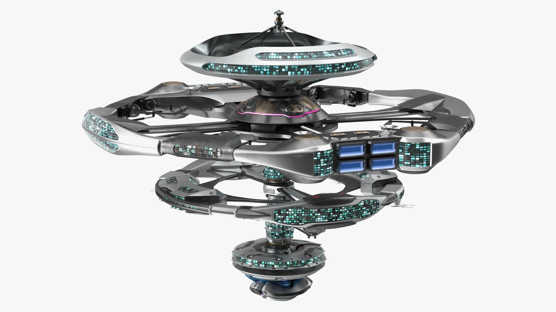 Sci Fi Space Station 3D model preview