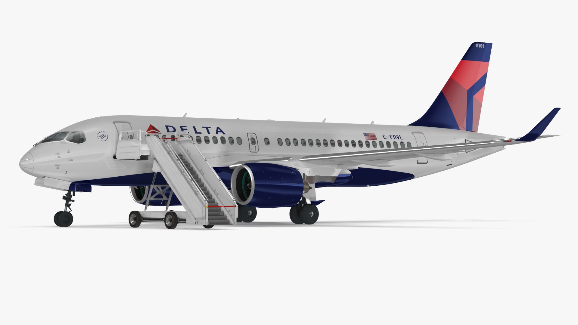 Airbus Delta with Passenger Steps 3D model preview