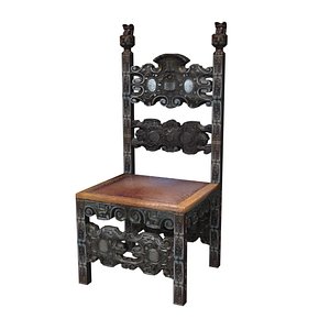 medieval chair furniture 3d model