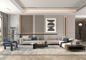 3D Living Room Scene 12