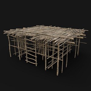 aaa jungle tribal wooden 3D model
