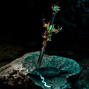 King royal knight Sword Low-poly 3D model model