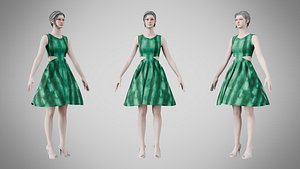 3D Dress 33 Emerald Flux