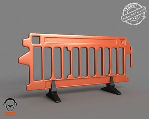 plastic road barrier 3ds