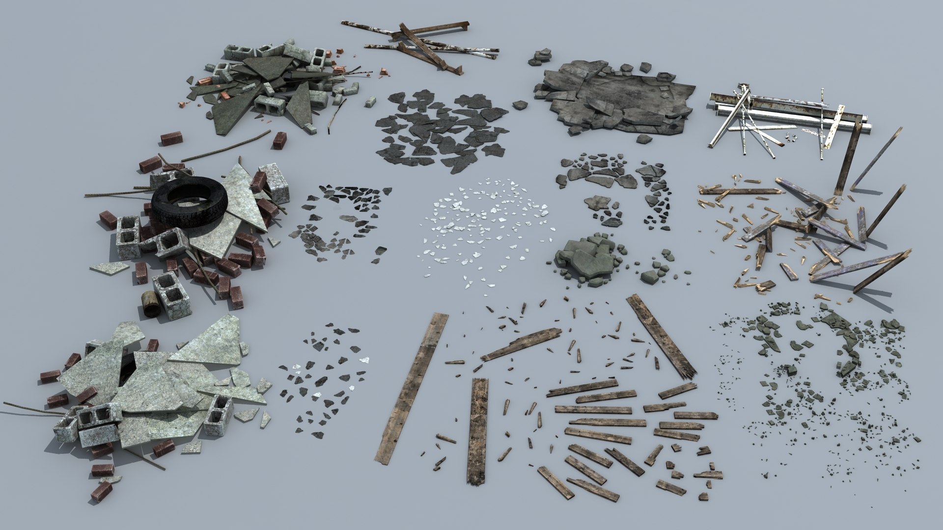 3d Rubble Debris