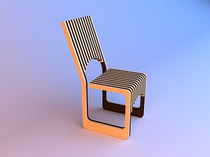 Parametric plywood chair 3D model