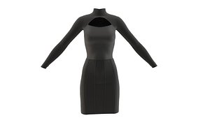 3D gown black