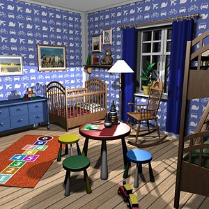 kidroom crib toys 3d max