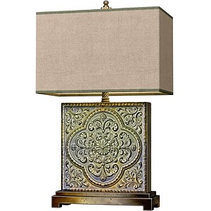 3D Green Copper Oriental Arabic Nightstand buffet Table Lamp 3D model