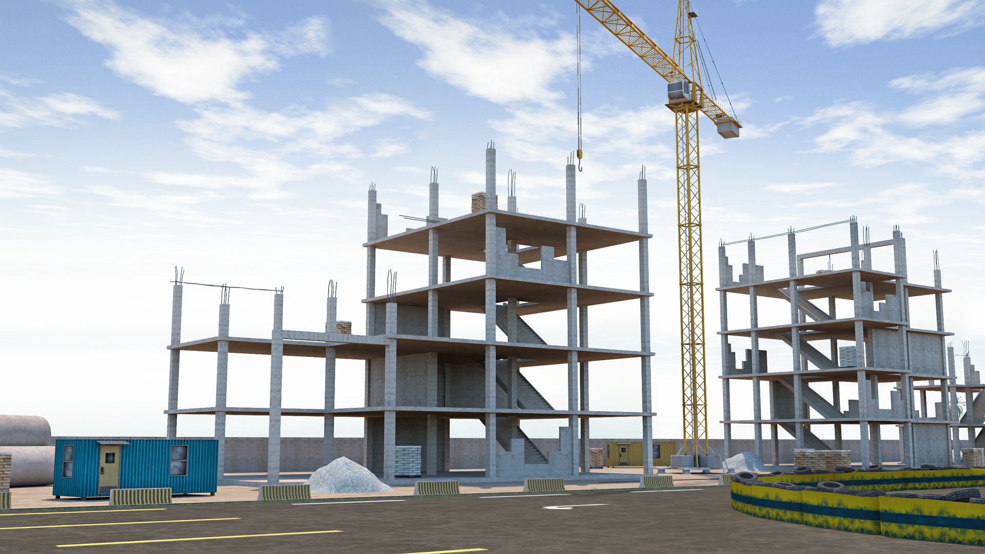 Drift Scene In Construction 3D - TurboSquid 1887308