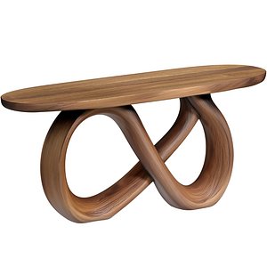 3D Sculptural wooden console side table made of solid wood 3D model