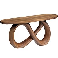 Sculptural wooden console side table made of solid wood 3D model