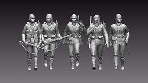 3D japan soldiers